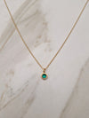 Birthstone Necklace May Emerald Green