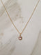 Initial Birthstone Necklace October Light Rose