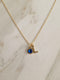 Initial Birthstone Necklace September Sapphire Blue
