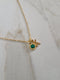 Initial Birthstone Necklace May Emerald Green